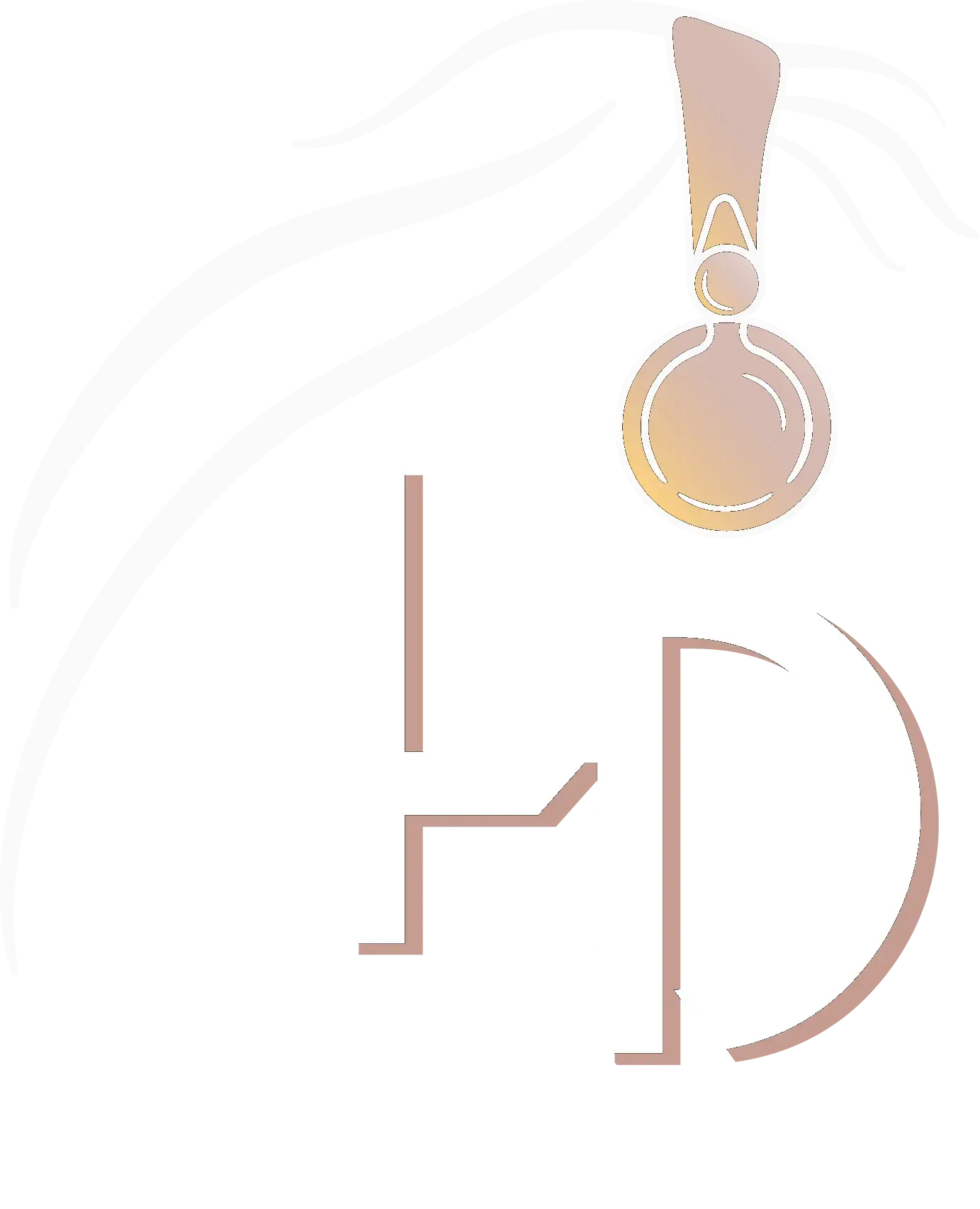 A hair salon logo featuring a pendant motif.