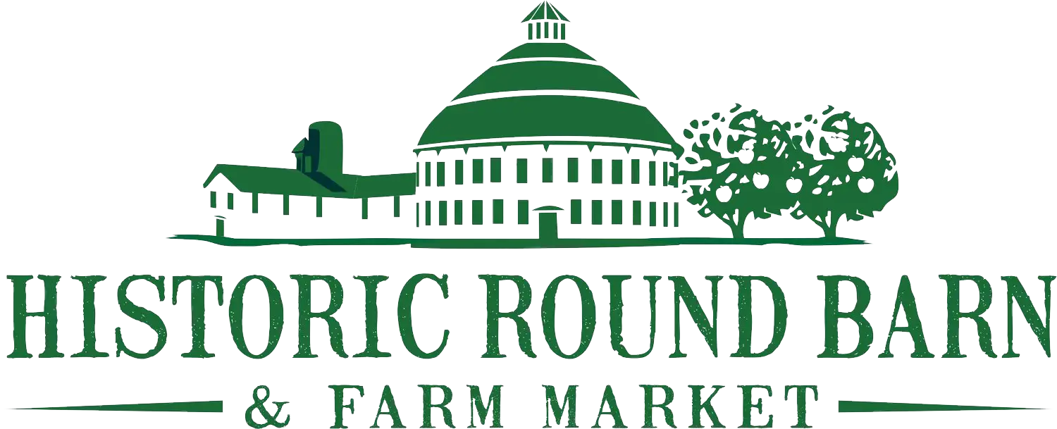 Historic round barn & farm market logo featuring Gettysburg wedding DJs.