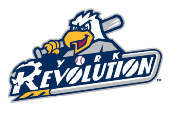 The York Revolution logo features an eagle holding a bat, representing the spirit of the team.