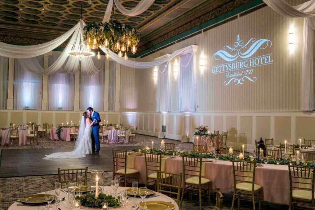 Bride and Groom dancing The Gettysburg Hotel 